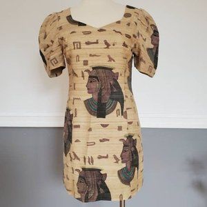 60s Cleopatra Print Mini Dress